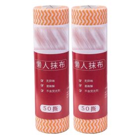 2 Rolls Kitchen Disposable Towels Dish Washcloth Kitchen Tissue Paper Towel Rolls, Orange